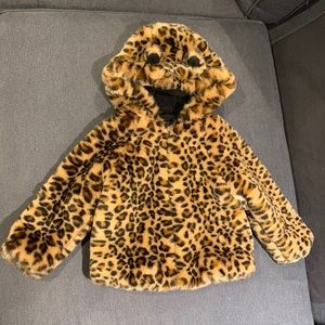 Fabulous Baby Gap Toddler Leopard Faux Fur Coat with Kitty Ears on Hood